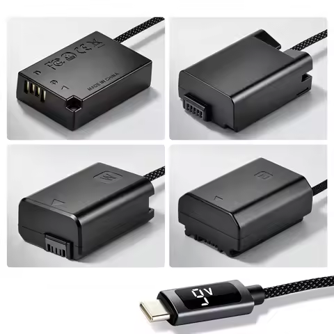 Dummy Battery with 9V PD USB-C Power Supply Connector for EN-EL15 EN-EL25 NP-FW50 NP-FZ100 DMW-BLK22