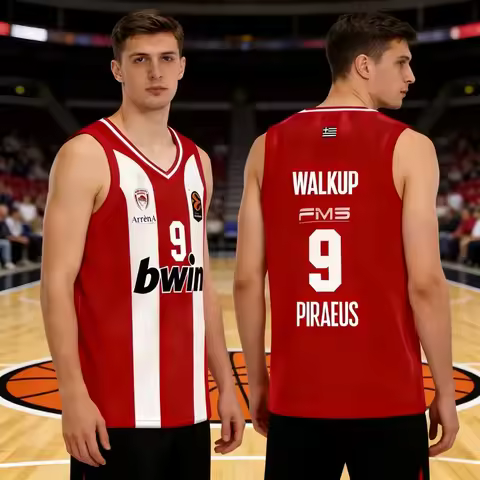 2026 New Arrivals Olympiacos Athens Basketball Jersey Greek Men's Women Basketball Quick-drying Vest