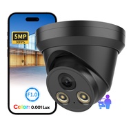 VIKYLIN 5MP Full Color Night Vision POE IP Security Turret Outdoor Camera(Black),F1.0 Super Aperture