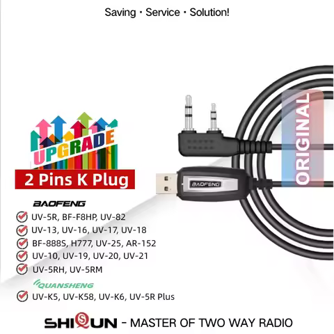 Programming Cable Baofeng UV-5R Ham Radio BF-F8HP UV-82 BF-888S UV-13 Pro USB Data Cable Quansheng U
