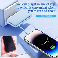 【Built-in Plug for Instant Charge】 FM Portable 3-in-1 Power Bank with AC Plug / Power Bank / Portabl