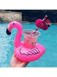 充氣火烈鳥游泳圈迷你漂浮飲料架,完美水池配件適用於你的樂趣夏天水池派對