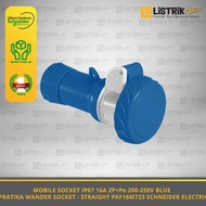 Schneider Mobile Ip67 16A 2P+Pe 200-250V Socket biru - Pkf16M723