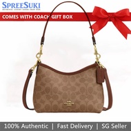 Coach Women's Handbag In Gift Box Classic Laurel Small Shoulder Bag SV/brown# CV997