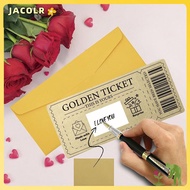 JACOLR Golden Ticket Scratch- Card,  Raffle Gift Concert Ticket,  Party Favor with Envelope Scratch 