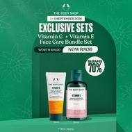 [Bundle of 2] The Body Shop Moisturiser Glow-Boosting Vit C 20ml A0x & Cream Cleanser Vitamin E 60ml