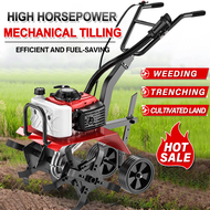 Mini Tiller Cultivator Machine 53CC 2-Stroke Heavy Duty Petrol Engine Rotary Mini Tiller Power Tiller Cultivator