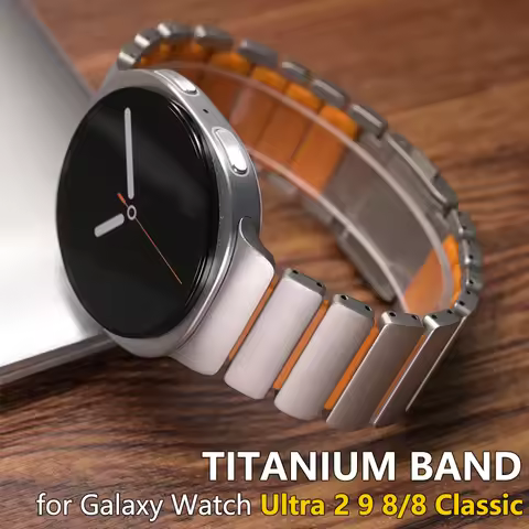 Magnetic Titanium Band for Samsung Galaxy Watch Ultra 2 Fluororubber Watch Strap for Galaxy Watch 9 