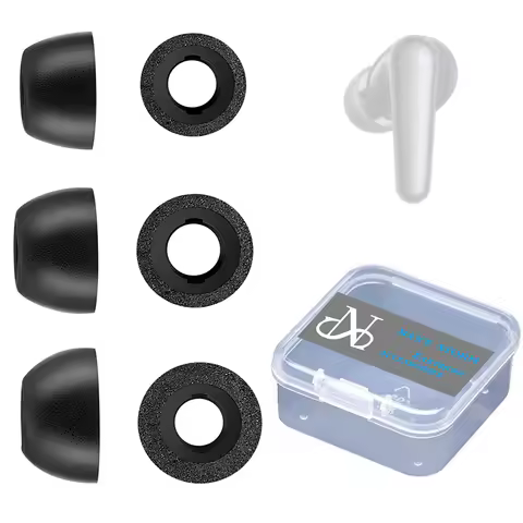 3Pairs Premium Eartips for Anker Soundcore Liberty 4 Pro Memory Foam Tips to Avoid Falling Off Black