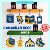 JMAISON 10Pcs Hari Raya Decoration Paper Pendant Ramadan Deco Hanging Tag Ornament Set Hiasan Raya EID Mubarak Deco