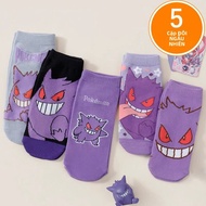Bộ 5 Đôi Tất Nam Màu Tím Pokémon In Không Thể Hiện Tất Nhẹ Thoáng Khí Cổ Vớ Mắt Cá Chân Cho Mùa Hè D