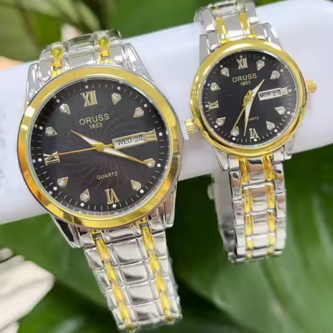 ORUSS Hot Brand New Quartz Watch Roman Numeral Dial Stainless Steel Watchband Brief Lovers Watch Wat