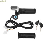 YELGIMY 48V Half Twist Throttle, LED Indicator Grip Lock Key Set Electric Throttle Grip,  LCD Displa