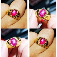 Batu Cincin Pria Ruby Star Siam Super Mewah HQ Termurah