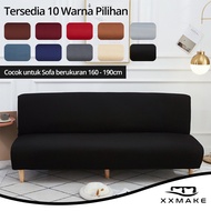 [Gratis Ongkir]Xxmake cover sofa bed  Sarung Sofa Bed  Motif Polos Penutup Sarung Sofa Bed Elastis S