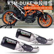 Motorcycle Modified DUKE390 Exhaust Pipe duke250 390RC AR Carbon Fiber Exhaust Middle Section