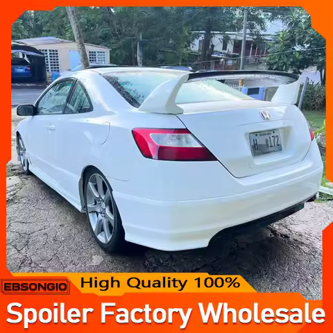 JDM FD2 Mugen Style Rear Trunk Spoiler Wing Gloss Black For 2006-11 Honda Civic 2Dr Coupe