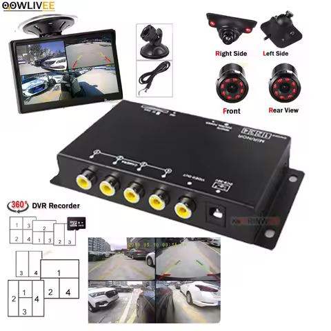 Dashcam Android Auto Video Recorder Dvr 4 Channel Black Box For Reverse Front Camera Vehicle Accesso
