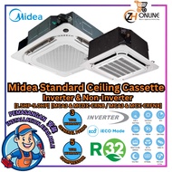 Midea 1.5HP-5.0HP Standard Ceiling Cassette Non-Inverter & Inverter Aircond R32 MCA3/MCDX/MCX