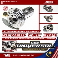 Screw Bolt Alloy CNC Stainless Steel 304 UNIVERSAL 1 PCS Screw Coverset Screw Disc Screw Body Screw 