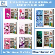 Wallsticker Kitchen Refrigerator Sticker 2 Doors Aesthetic Glossy Refrigerator Sticker White HelloKi