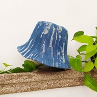 手工雙面漁夫帽/短帽簷/遮陽帽/破牛仔布/不規則/中藍