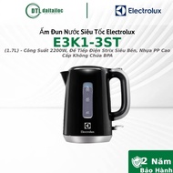 Electrolux E3K1-3ST Electric Kettle (1.7L) - 2200W, Super Durable Strix Power Supply Base / Genuine 