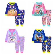 [SG SELLER] Kids Cuddle me long sleeve cuddle me cotton cartoon pyjamas children sleepwear boys girl paw dinosaur stella