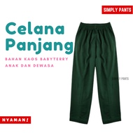 HIJAU Army Green Plain Long Pants Army Green Sports Pants Children's Long Pants Unisex Adult Long Pa