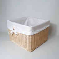 35x35x25 Square Rattan Basket + Cloth