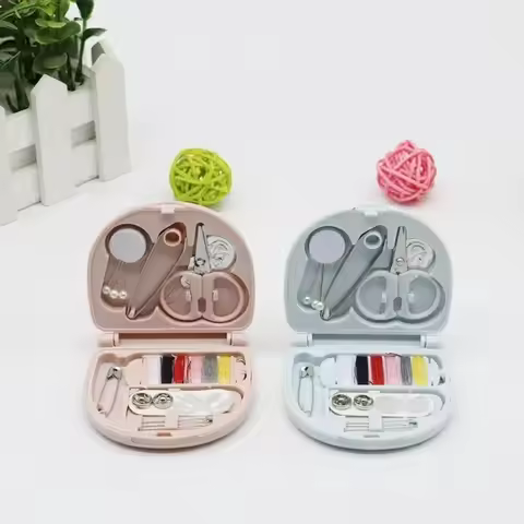1set Mini Needle And Thread Box Portable Small Needle And Thread Kit Sewing Tool Combination Set, se