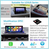 For Lexus CT 200 200h 2011-2019 Qualcomm Chips Android 13 Car Navigation GPS Multimedia Carplay Auto