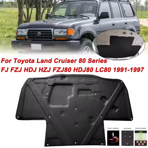 1Pc Engine Hood Sound Heat Insulation Cotton Pad Insulated Mat For Toyota Land Cruiser 80 Series FJ 