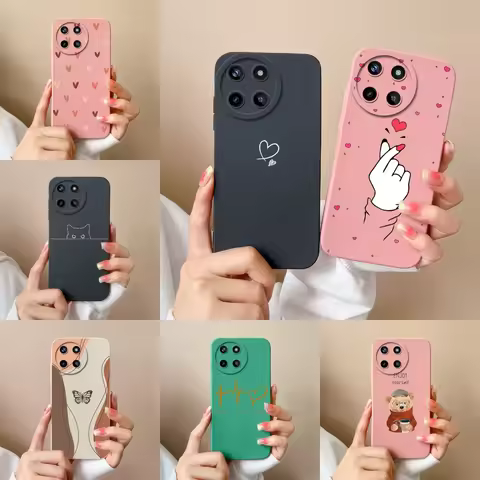 For OPPO Realme 11 4G Realme 11 5G Realme 11X 5G Case Liquid Love Heart Coque For Realme 11 4G Realm