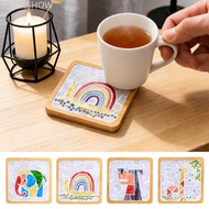 LOOKSHOW Animals Mosaic Coasters Handmade DIY Bamboo Mica Pad Heat-resistant Mat Cup Mat Creation Ha