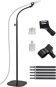 Microphone Stand, Gooseneck Mic Stand Floor for Singing Height Adjustable from 36" to 66" with Heavy