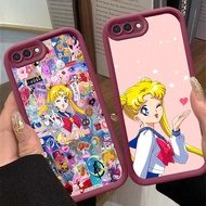 Wine Red Case for OPPO A3S Realme C2S C2 A1K A12E Z-9 Sailor Moon