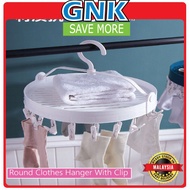 [ GNK ] Round Clothes Hanger With Clip / Ampaian Penyidai Baju