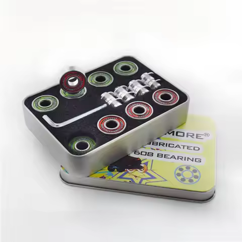 16 pieces dual covers abec-9 skateboard bearing 608rs roller inline skates patines 608 skating beari