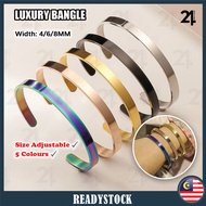 LUXURY BANGLE Stainless Steel Chain Open Cuff Women Bracelet Men Jewelry Fashion Cool Gelang Lelaki 