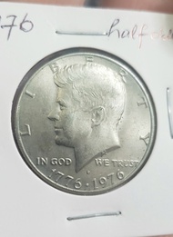 (稀有1976-D) 美金半圓Half Dollar200周年紀念錢幣  (直徑30.61毫米) 有原光