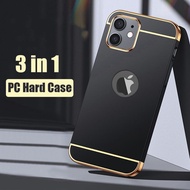 For Apple iPhone 13 12 11 X Xs Max XR Pro Max mini 8 7 6 6s Plus Phone Case Luxury Plating 3 in 1 Case Matte Hard 3H1 Anti-Scratch Shockproof Cover Electroplate Frame Back Cover
