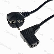 1.5M 5FT IEC320 C13 Kettle 90 Degree Right Angle to European 2 Pin Round AC EU Plug Power Lead Cord 