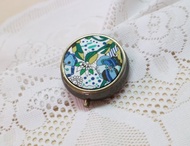 花海 古銅款 圓形 分格藥盒 迷你 隨身攜帶 小物 收納盒 藥盒