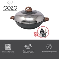 iGOZO Amazonas Premium Granite Non Stick Cookware 36cm Wok IH 【With Free Gifts】