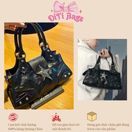 Y2K Style Personalized Star Pattern Leather Handbag