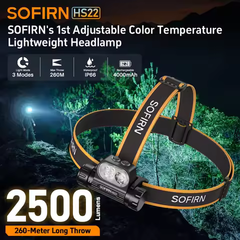 SOFIRN HS22 Headlight 2500lm Stepless Color Temperature Adjustment Ultra-Bright Headlamp 6000K Light