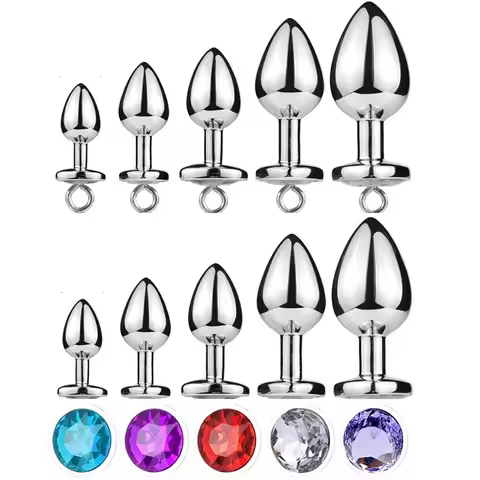 Super Mini small medium large set pull ring Crystal Metal anal beads butt plug Jewelry bondage lock 