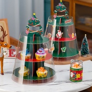 Christmas Cupcake Packaging Box Multi-Layer Transparent Thickened Happy Tower Happy Tower Packaging 