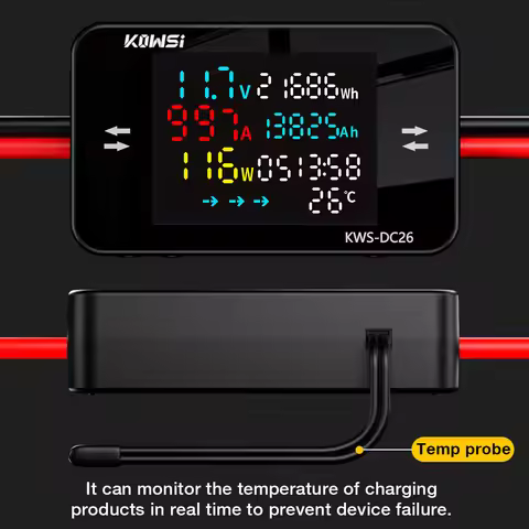 Electric Energy Power Meter KWS-DC26 DC8-80V Voltage Tester LED Voltmeter Ammeter Battery Charging D